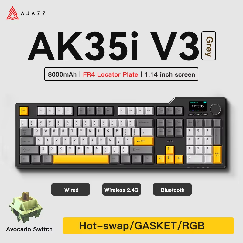 Gaming Keyboard And Mouse Combo Wireless - Ajazz AK35I V3/V4 MAX Trójtrybowa Klawiatura