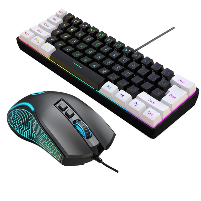 Gaming Keyboard Ergonomic - Zestaw Klawiatura i Mysz 60% do
