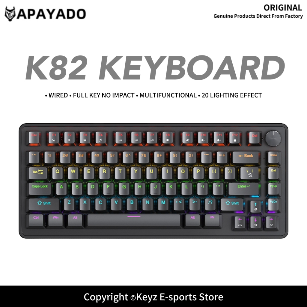Gaming Keyboard Blue Switches - Klawiatura mechaniczna przewodowa K82 75% APAYADO