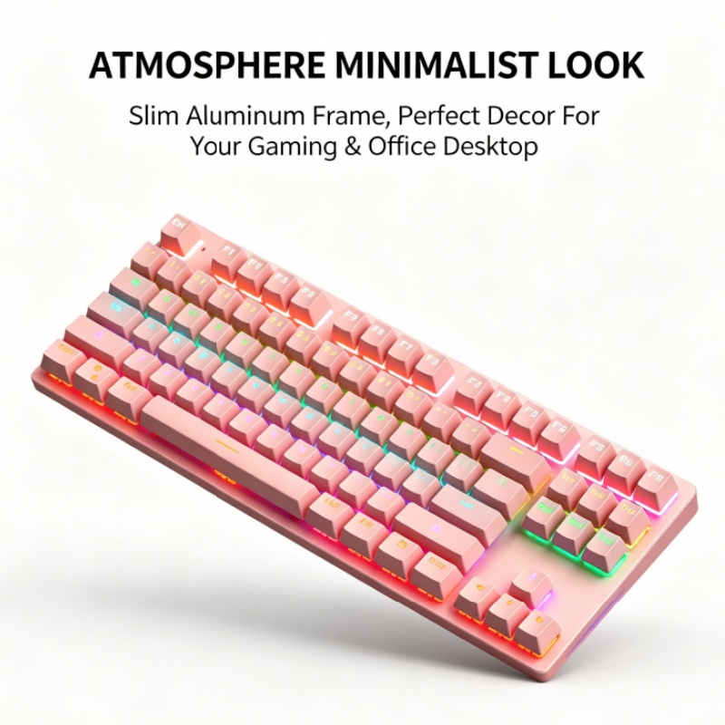 Gaming Keyboard K300 - BAJEAL K300 87-klawiszowa przewodowa klawiatura mechaniczna