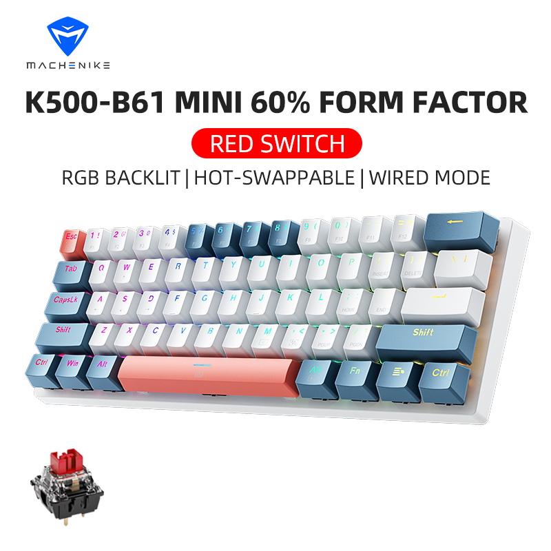 Gaming Keyboard Blue Switches - K500-B61 Machenike Mini Mechaniczna Klawiatura 60%