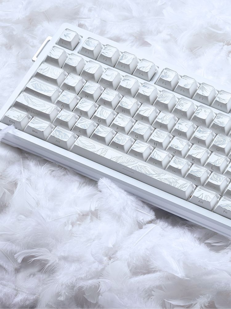 Gaming Keyboard Tkl - Klawisze z wzorem piór, profil Cherry,