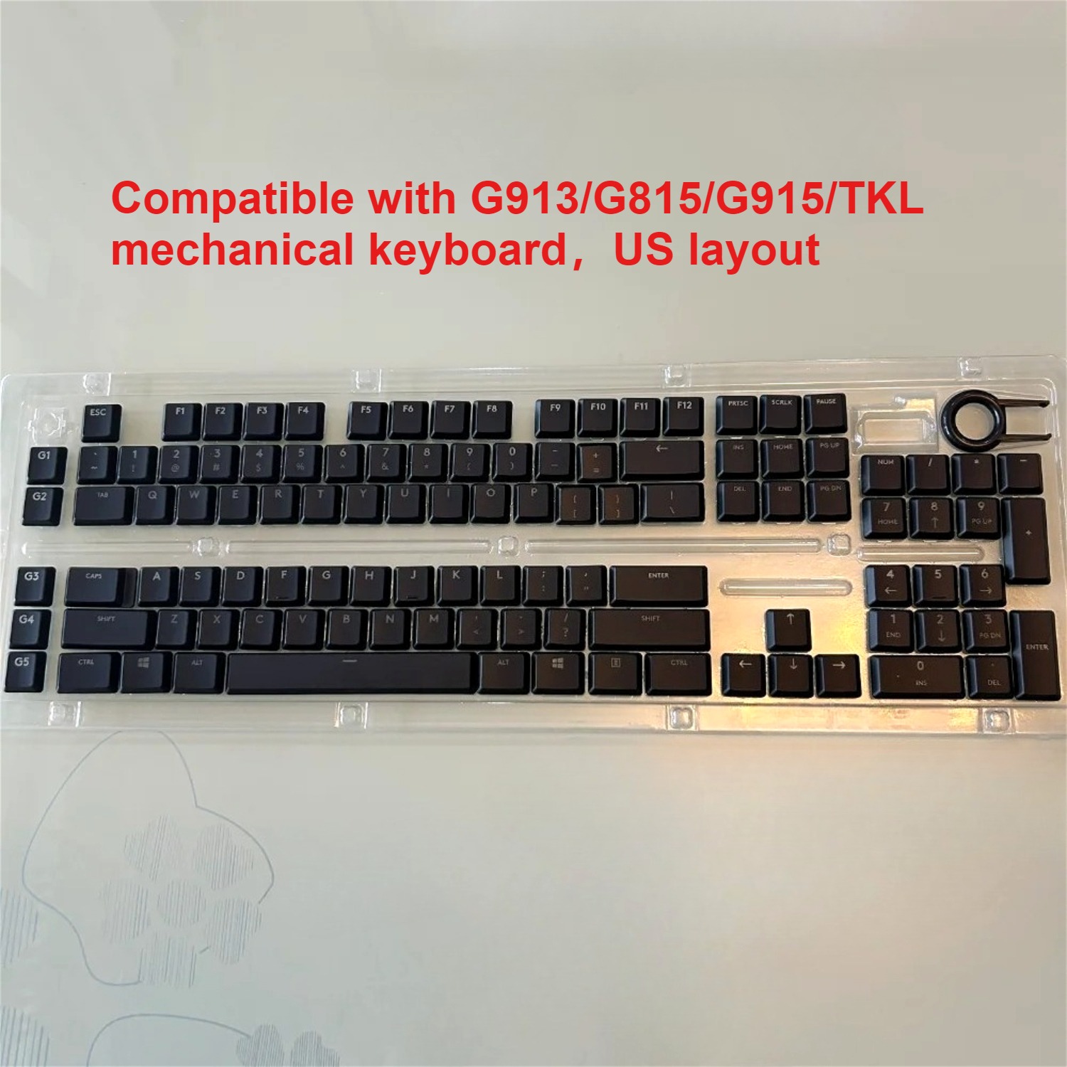 Gaming Keyboard Tkl - Przezroczyste, niskie klawisze kompatybilne z amerykańskim