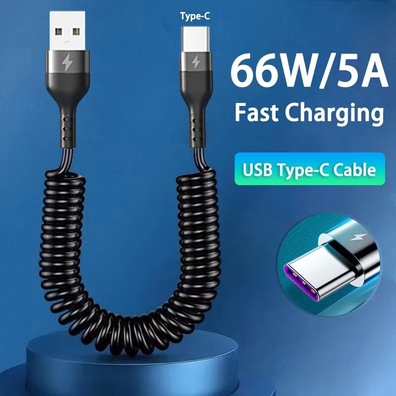 Coiled Usb Cable - Kabel USB-C do USB-C 5A z