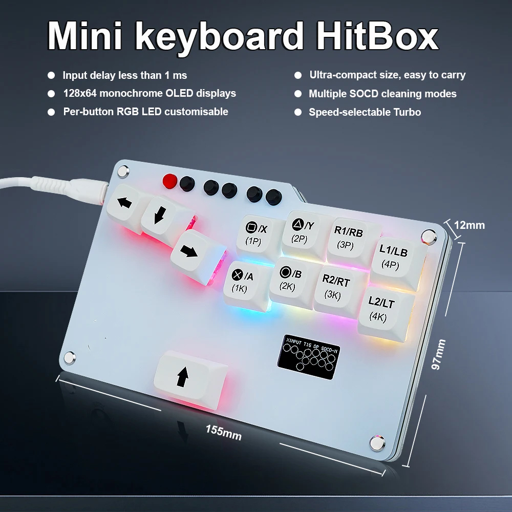 Gaming Keyboard Mini - Kieszonkowa klawiatura Hitbox Mini GP2040 CE