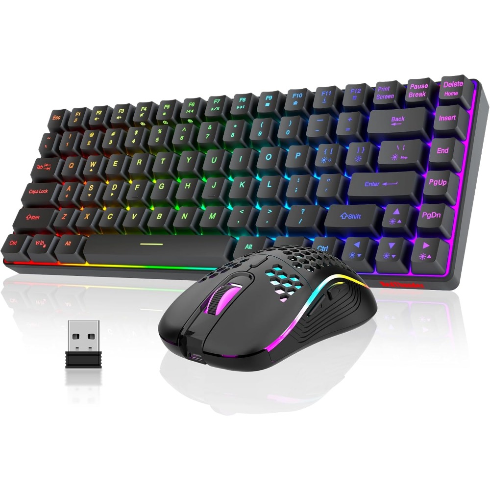 Gaming Keyboard And Mouse Combo Wireless - Bezprzewodowy zestaw klawiatury i myszy, podświetlenie