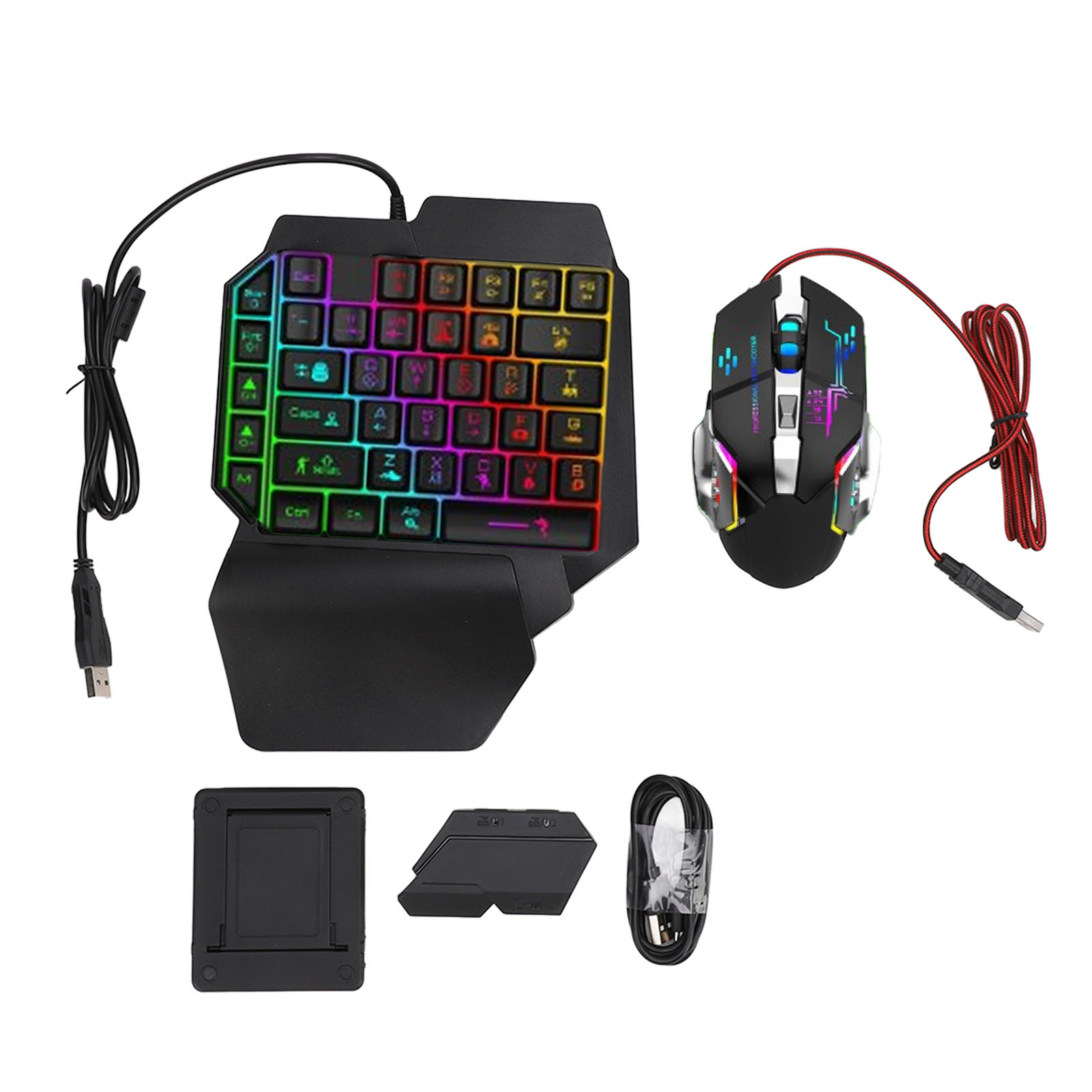 Gaming Keyboard Mouse Set - Zestaw konwertera klawiatura-mysz, responsywna klawiatura i