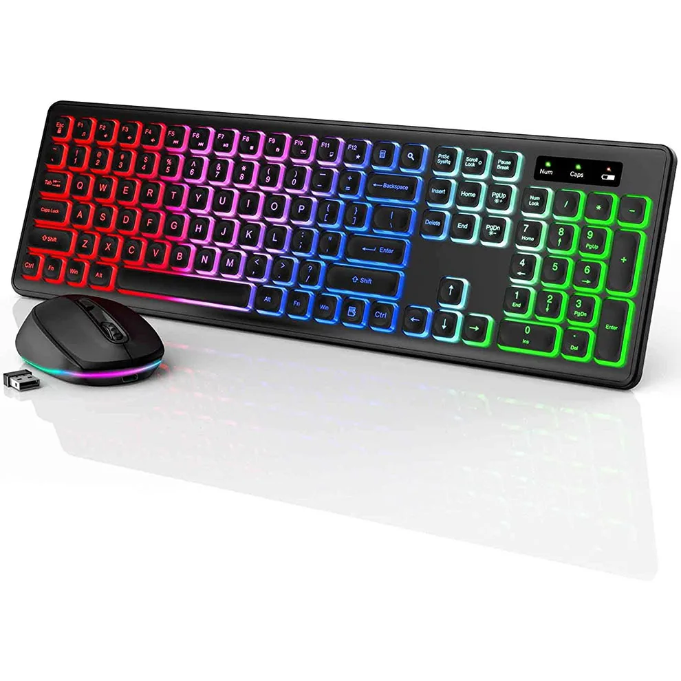 Gaming Keyboard And Mouse Combo Wireless - Bezprzewodowa klawiatura i mysz Combo Podświetlana
