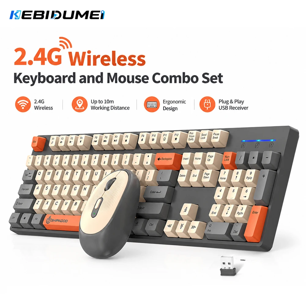 Gaming Keyboard Mouse Set - Zestaw bezprzewodowej klawiatury i myszy KEBIDUMEI
