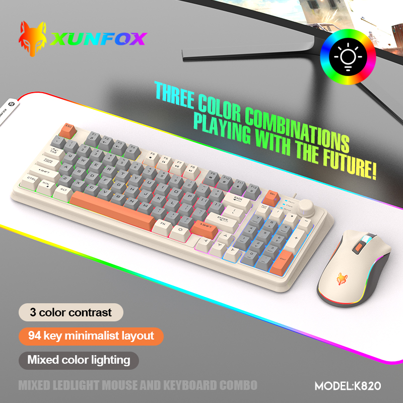 Gaming Keyboard And Mouse Combo - K820 USB Przewodowa klawiatura do gier