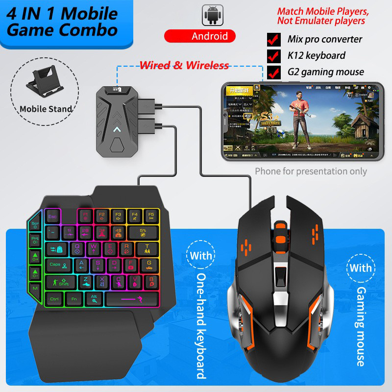 Gaming Keyboard And Mouse Mobile - Konwerter do gier mobilnych, zestaw klawiatury