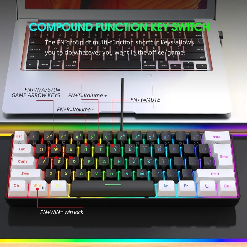 Zestaw Klawiatura i Mysz 60% d – Gaming Keyboard Ergonomic recenzja i cena