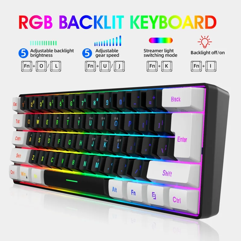 Zestaw Klawiatura i Mysz 60% d – Gaming Keyboard Ergonomic recenzja i cena