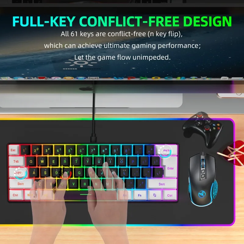 Zestaw Klawiatura i Mysz 60% d – Gaming Keyboard Ergonomic recenzja i cena