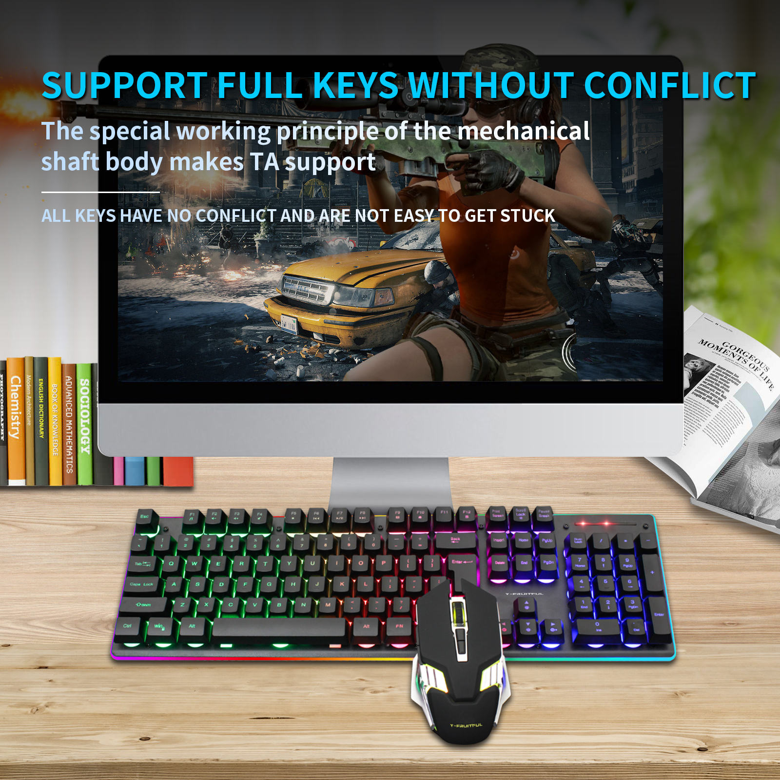 104 klawisze RGB bezprzewodowa – Gaming Keyboard And Mouse Combo Wireless recenzja i cena