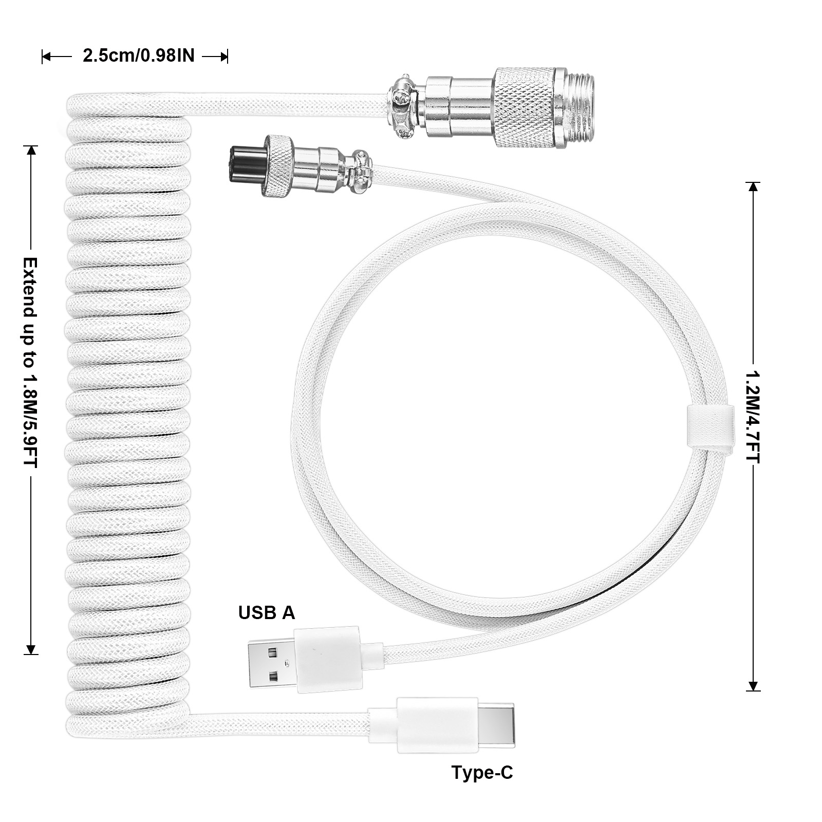 Kabel spiralny do klawiatury m – Coiled Usb Cable recenzja i cena