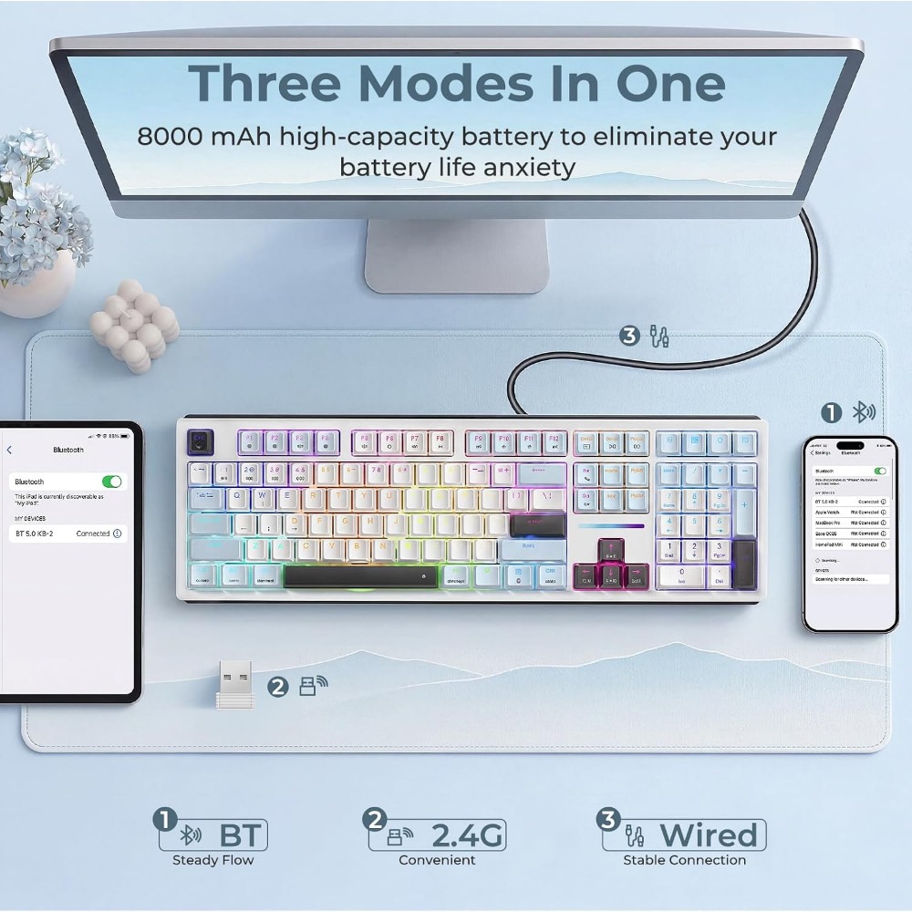 108-klawiszowa mechaniczna kla – Gaming Keyboard No Noise recenzja i cena