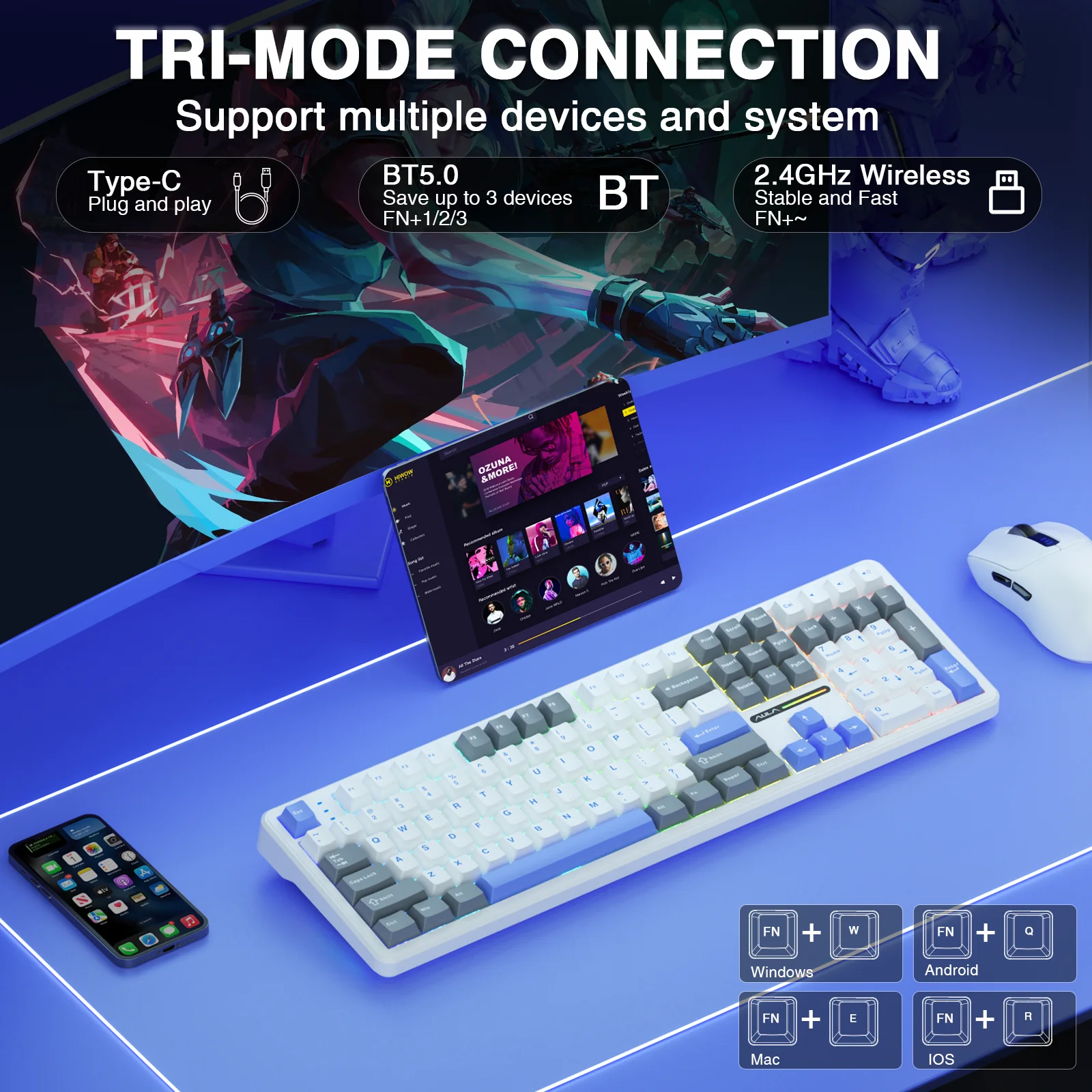 Klawiatura bezprzewodowa AULA  – Gaming Keyboard No Noise recenzja i cena